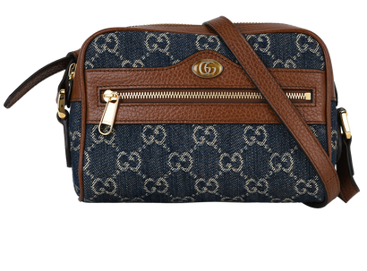 Ophidia Mini Bag, &pound;650, Handbags, Blue/Brown, Denim, Front view